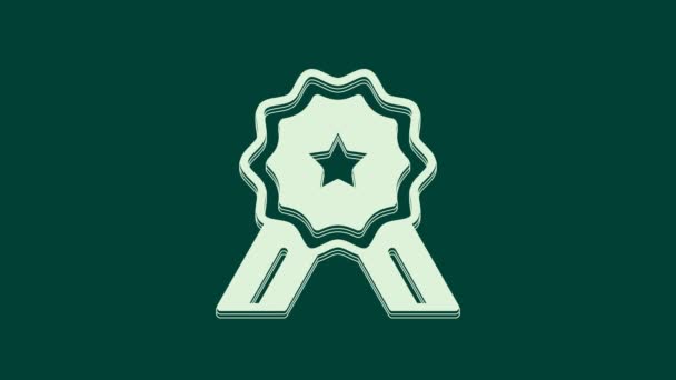 White Fünf Sterne Kundenbewertungssymbol Isoliert Auf Grünem Hintergrund Favorit Beste — Stockvideo