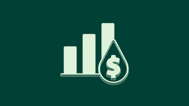 Bílý Výsečový Graf Infografická Ikona Symbol Dolaru Izolované Zeleném Pozadí — Stock video