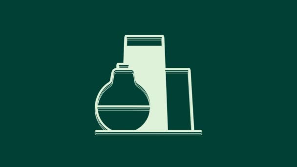 Weißes Symbol Für Die Lagerung Von Öltanks Auf Grünem Hintergrund — Stockvideo