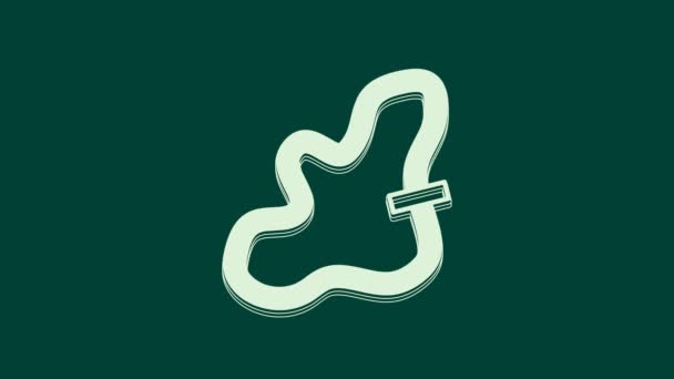 White Racing Track Ikona Izolované Zeleném Pozadí Grafická Animace Pohybu — Stock video
