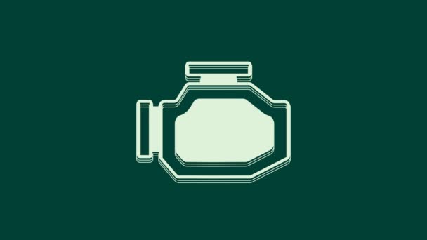 Ikona Silnika White Check Izolowana Zielonym Tle Animacja Graficzna Ruchu — Wideo stockowe