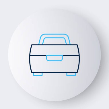 Olta kancası simgesi beyaz arkaplanda izole edildi. Balık oltası. Renkli taslak konsepti. Vektör