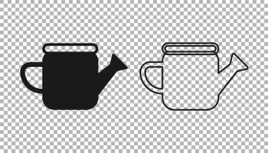 Siyah sulama simgesi şeffaf arkaplanda izole edilebilir. Sulama sembolü. Vektör