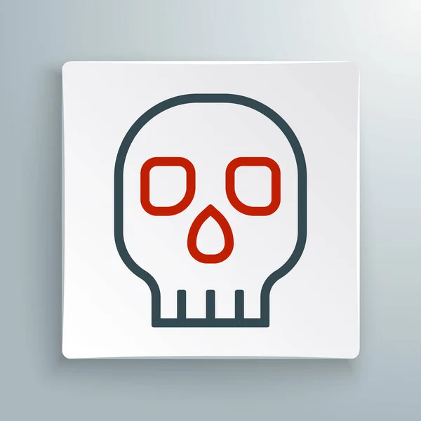 Line Skull Symbol Isoliert Auf Weißem Hintergrund Frohe Halloween Party — Stockvektor