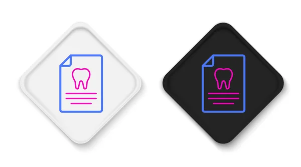 Line Clipboard Dental Card Patient Medical Records Icon Isolated White — Stock Vector