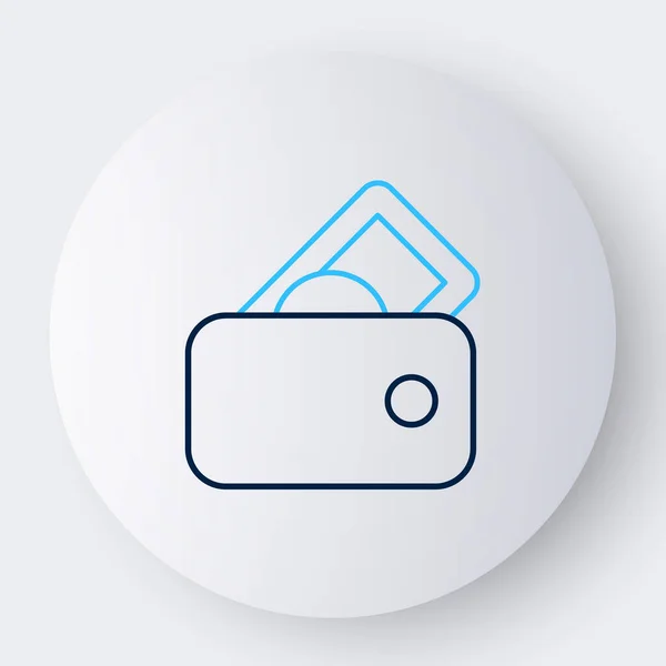 Line Wallet Money Icon Isolated White Background Purse Icon Cash — Image vectorielle
