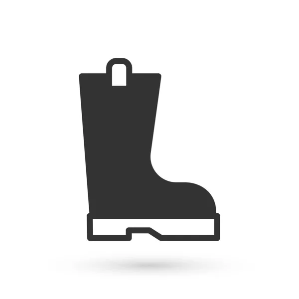 Γκρι Αδιάβροχο Εικονίδιο Μπότες Από Καουτσούκ Απομονώνονται Λευκό Φόντο Μπότες — Διανυσματικό Αρχείο