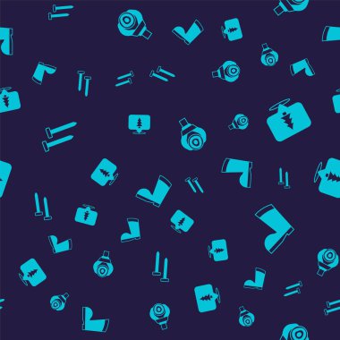 Metalik çiviler, ormanın konumu, Grapple vinç tutacağı kütük ve su geçirmez lastik çizme. Vektör