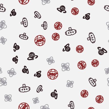 Çizgi 3D modelleme, sanal gerçeklik gözlükleri, 360 derecelik görüş açısı ve kusursuz desen. Vektör