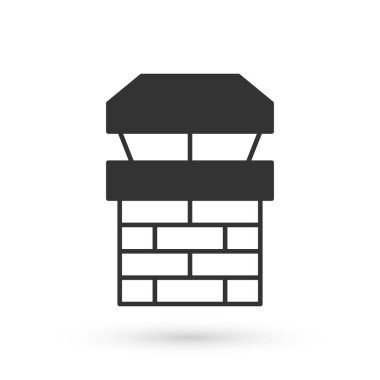 Beyaz arkaplanda gri baca simgesi var. Vektör