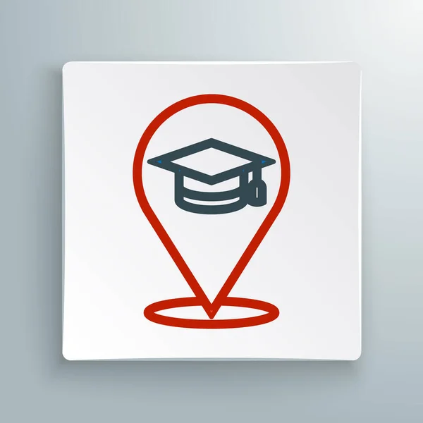 Line Online Education Graduation Icon Isolated White Background Online Teacher — Stock Vector