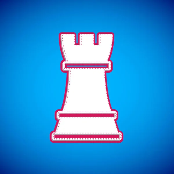 Ikona Bílé Šachy Izolovaná Modrém Pozadí Obchodní Strategie Hra Management — Stockový vektor