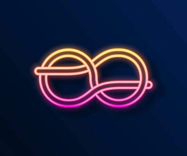 Leuchtende Neon Linie Seeseil Knoten Symbol Isoliert Auf Schwarzem Hintergrund — Stockvektor