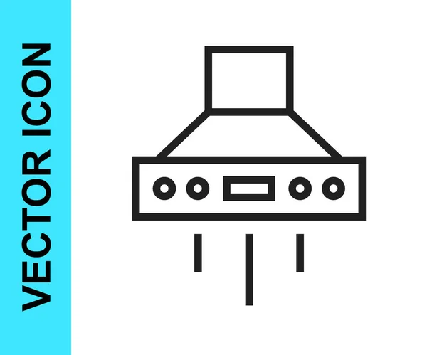 Línea Negra Icono Del Ventilador Extractor Cocina Aislado Sobre Fondo — Vector de stock