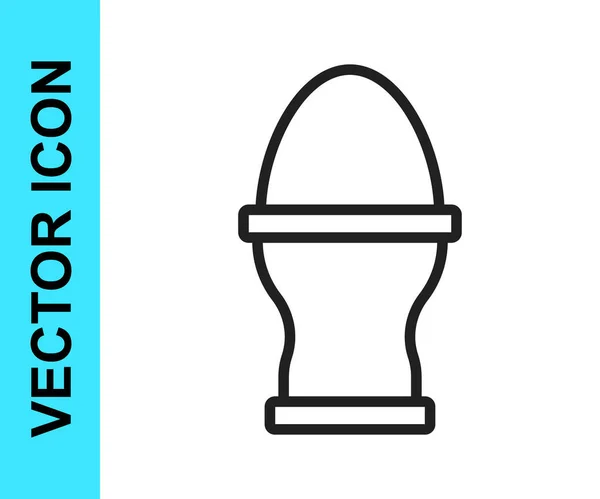 黑线鸡蛋站在图标上 白色背景隔离 — 图库矢量图片