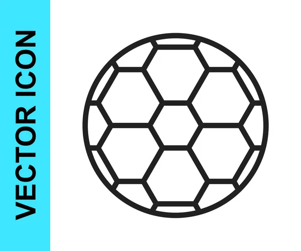 Ligne Noire Icône Ballon Football Isolé Sur Fond Blanc Équipement — Image vectorielle