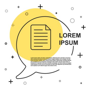 Beyaz arkaplanda siyah çizgi dosya simgesi izole edildi. Kontrol listesi simgesi. İş konsepti. Rastgele dinamik şekiller. Vektör