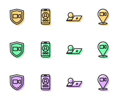 Görüntülü sohbet konferansı ve simgesini ayarla. Vektör