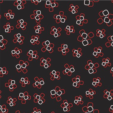 Çizgi Şekeri küp simgesi siyah arkaplanda izole edilmiş kusursuz desen. Tatlı, besleyici, lezzetli. Rafine şeker. Vektör