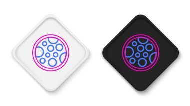 Line Pizza simgesi beyaz arkaplanda izole edildi. Fast food menüsü. Renkli taslak konsepti. Vektör