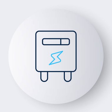 Beyaz arkaplanda elektrik metre simgesi izole edildi. Renkli taslak konsepti. Vektör