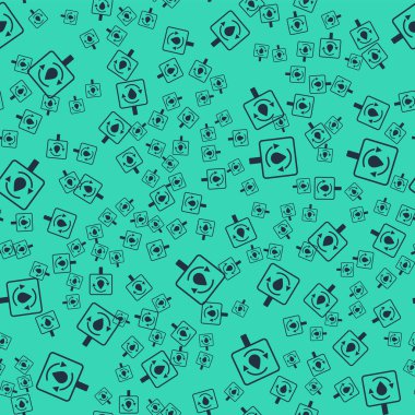 Siyah Geri Dönüşüm Temiz Su ikonu yeşil arka planda izole edilmiş pürüzsüz desen. İşaret geri dönüşümlü bir damla su. Vektör