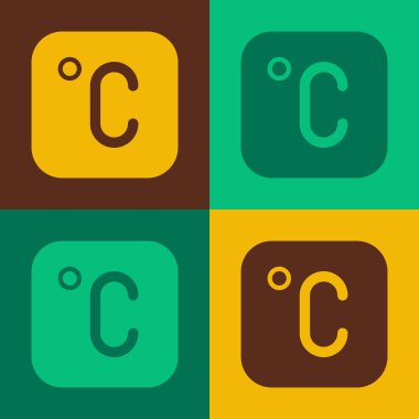 Pop Art Celsius simgesi renk arkaplanında izole edilmiş. Vektör