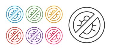 Colorado Böcek simgesini beyaz arkaplanda izole edin. Simgeleri renklendirin. Vektör