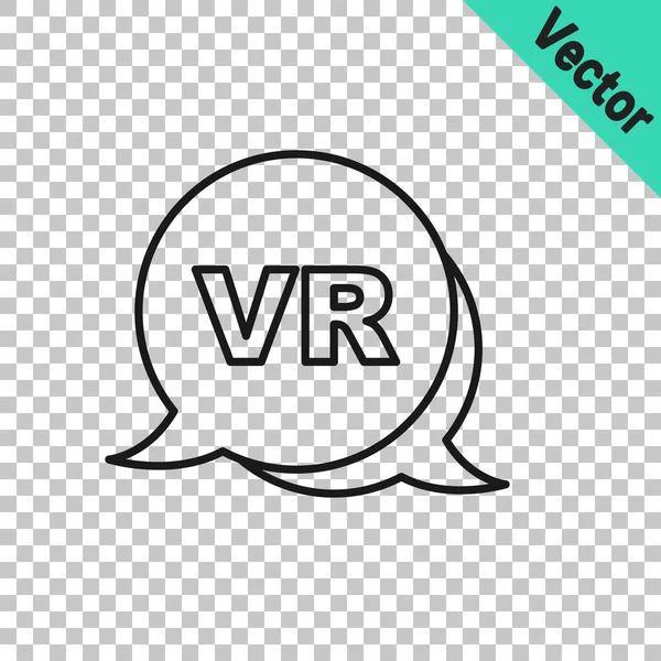 Schwarze Linie Virtual Reality Symbol Isoliert Auf Transparentem Hintergrund Futuristisches — Stockvektor