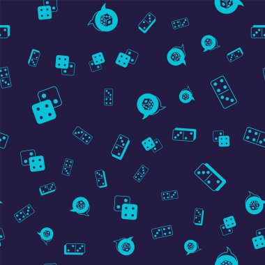 Oyun zarı Domino 'yu ve kusursuz deseni ayarla. Vektör.