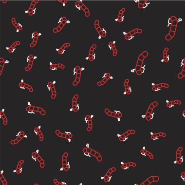 Dış motor simgesine sahip şişme bot siyah arka planda izole edilmiş. Vektör