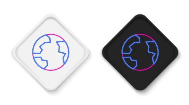 Çizgi Dünya Çizgisi simgesi beyaz arkaplanda izole edildi. Yerküreye iğnele. Renkli taslak konsepti. Vektör