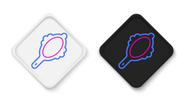 Çizgi Sihirli el aynası simgesi beyaz arkaplanda izole edildi. Renkli taslak konsepti. Vektör