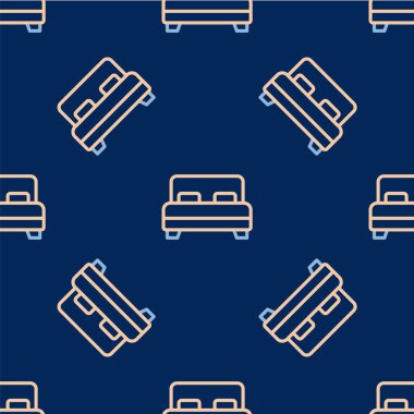 Mavi arka planda iki ya da bir kişi için büyük çizgi şeklinde bir ikon izole edilmiş. Vektör