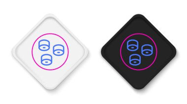 Suşi simgesi beyaz arkaplanda izole edildi. Geleneksel Japon yemekleri. Renkli taslak konsepti. Vektör