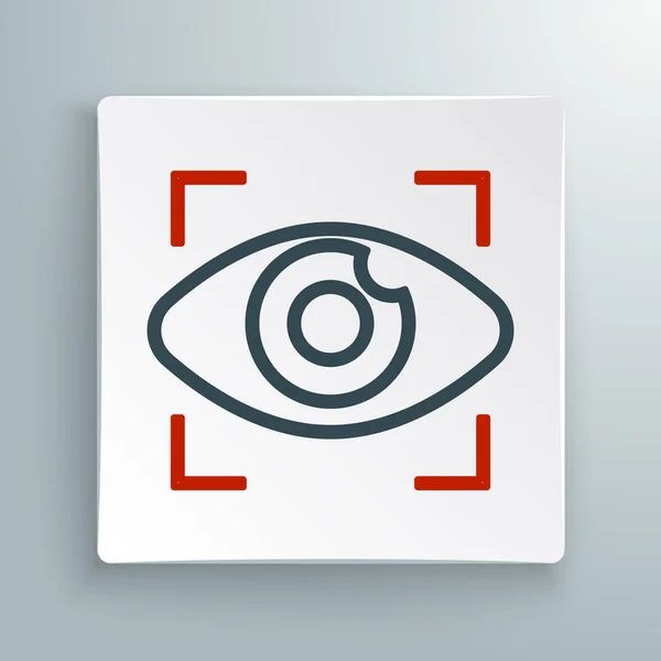线条哥哥电子眼睛图标孤立在白色背景 全球监测技术 计算机系统和网络安全 五彩缤纷的概念 — 图库矢量图片