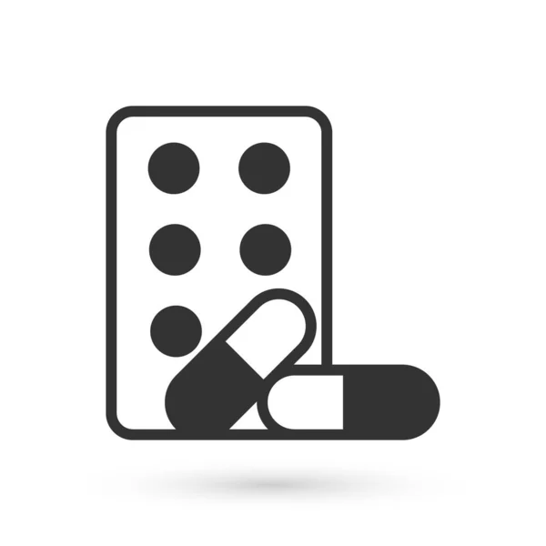 Grey Sports Doping Anabole Drugs Met Halter Pictogram Geïsoleerd Witte — Stockvector