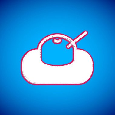 Beyaz Mochi simgesi mavi arkaplanda izole edildi. Geleneksel Japon tatlıları. Fasulye ezmeli pirinç unu. Vektör