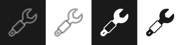 Setzen Sie Das Schlüsselschlüssel Symbol Isoliert Auf Schwarzem Und Weißem — Stockvektor
