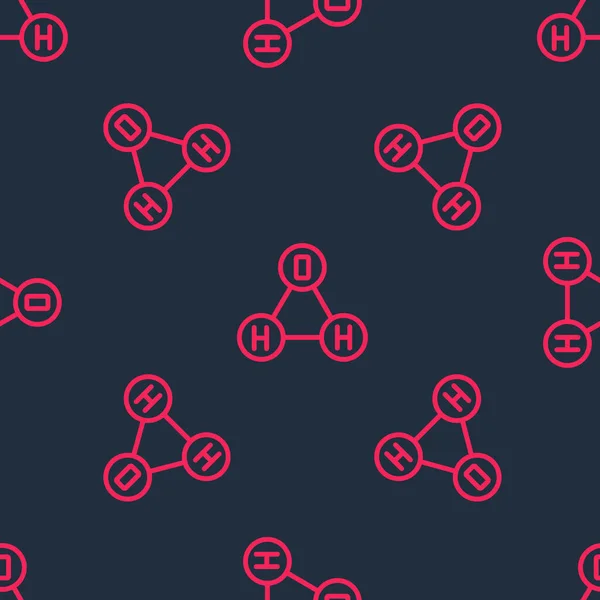 Línea Roja Fórmula Química Para Gotas Agua Icono Forma H2O — Archivo Imágenes Vectoriales