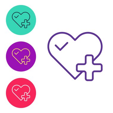 Beyaz arkaplanda kalp atış hızı simgesini ayır. Kalp atışı işareti. Kalp atışı ikonu. Kardiyogram simgesi. Simgeleri renklendirin. Vektör