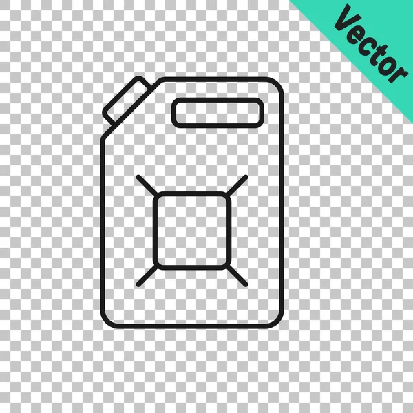 Ligne Noire Boîte Pour Icône Essence Isolée Sur Fond Transparent — Image vectorielle