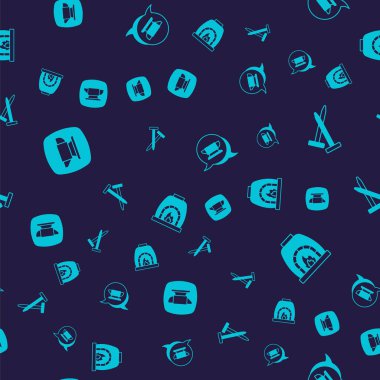 Demirci örs aletini, metal çivileri ve fırını pürüzsüz desene ayarlayın. Vektör.