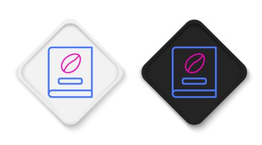 Çizgi kahve kitabı simgesi beyaz arkaplanda izole edilmiş. Renkli taslak konsepti. Vektör