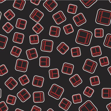 Çizgi Spor mekanik skorbordu ve sonuç simgesi siyah arkaplanda izole edilmiş pürüzsüz desen. Vektör