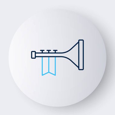 Trumpet simgesi beyaz arkaplanda izole edildi. Müzik aleti. Renkli taslak konsepti. Vektör