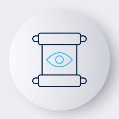 Çizgi Sihirli kaydırma simgesi beyaz arkaplanda izole edildi. Karar, kağıt, parşömen, parşömen ikonu. Renkli taslak konsepti. Vektör