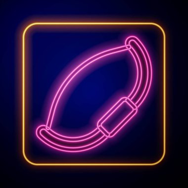 Parlayan Ortaçağ yay simgesi siyah arkaplanda izole edildi. Ortaçağ silahı. Vektör