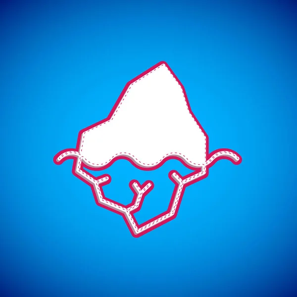 Icono Iceberg Blanco Aislado Sobre Fondo Azul Vector — Archivo Imágenes Vectoriales