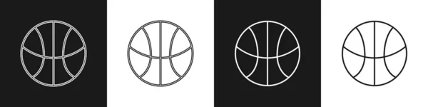 Establecer Icono Pelota Baloncesto Aislado Sobre Fondo Blanco Negro Símbolo — Archivo Imágenes Vectoriales